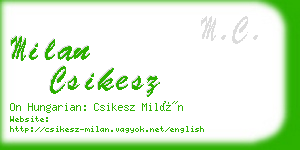 milan csikesz business card